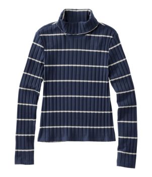 Women's Signature Ribbed Turtleneck, Stripe