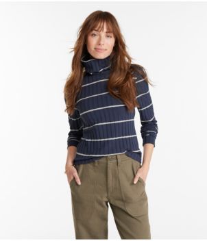 Women's Signature Ribbed Turtleneck, Stripe