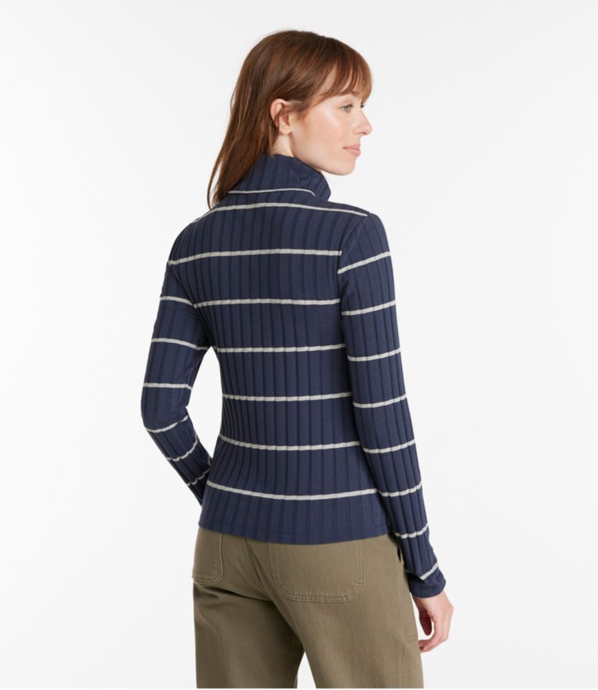 Women's Signature Ribbed Turtleneck, Stripe
