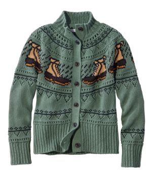 Women's Signature Cotton Fisherman Sweater, Short Cardigan Fair Isle