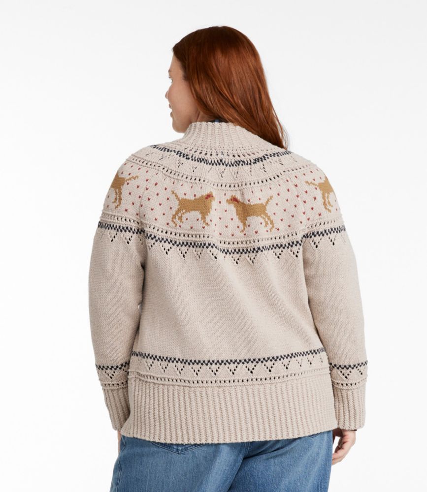 Women's Signature Cotton Fisherman Sweater, Short Cardigan Fair Isle