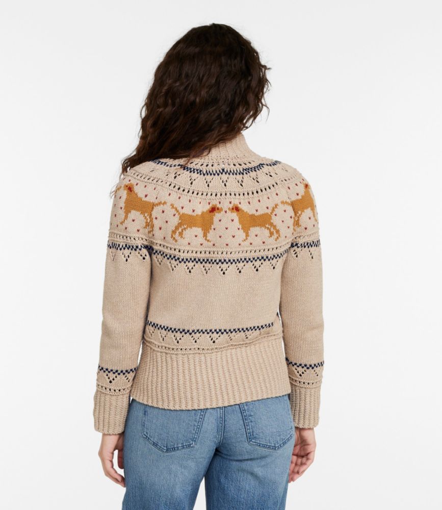Women's Signature Cotton Fisherman Sweater, Short Cardigan Fair Isle