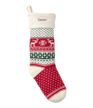 Fair Isle Knit Christmas Stocking, New