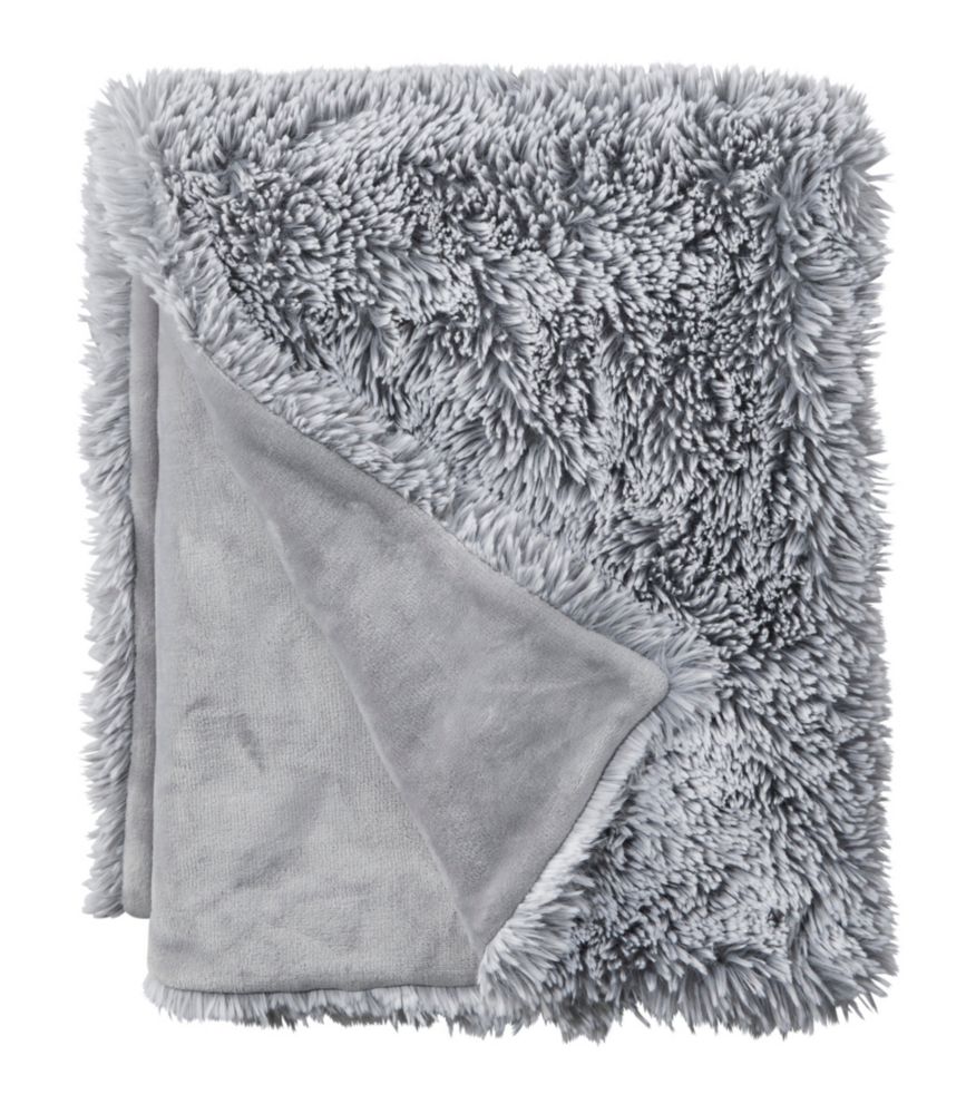 Faux Fur Throw, Gray, small image number 1