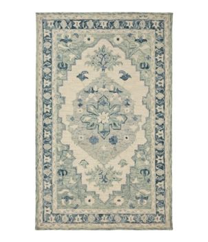 Floral Border Wool Tufted Rug