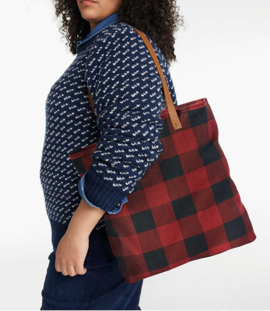 Leather-Handle Essential Tote Bag, Print
