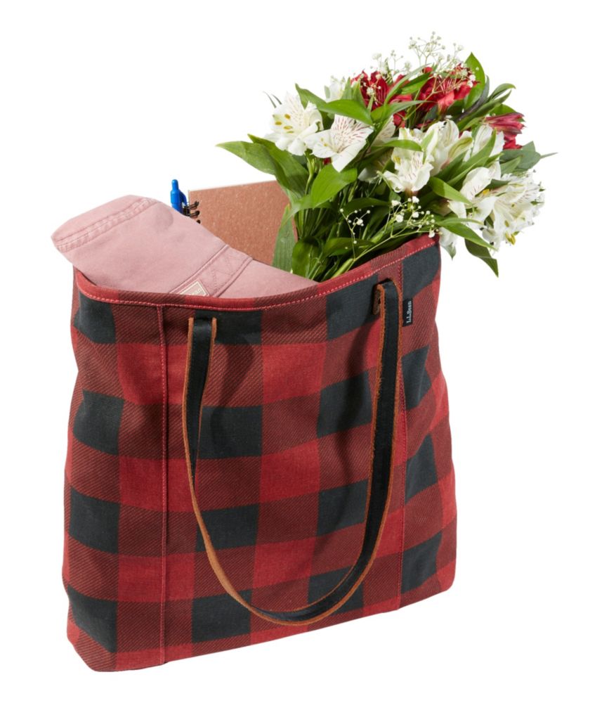 Leather-Handle Essential Tote Bag, Print