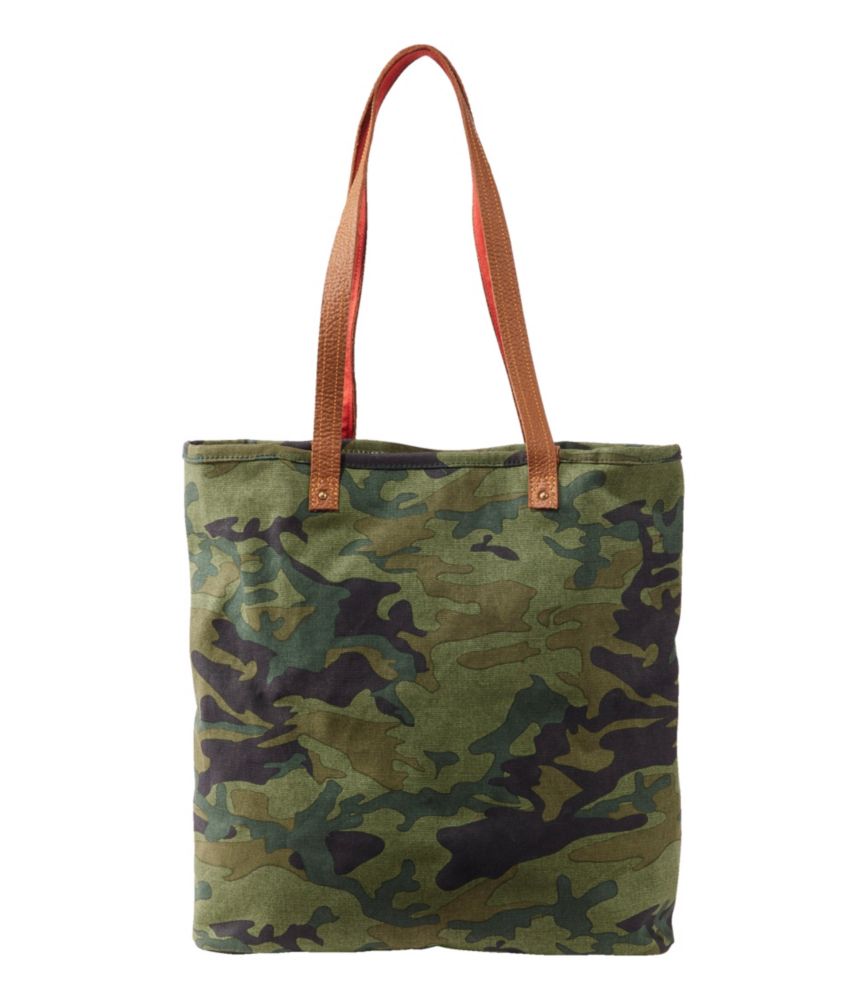 Leather-Handle Essential Tote Bag, Print