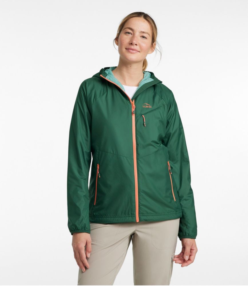 Women's Bean's Performance Fleece-Lined Windbreaker Jacket, Deep Green, small image number 2