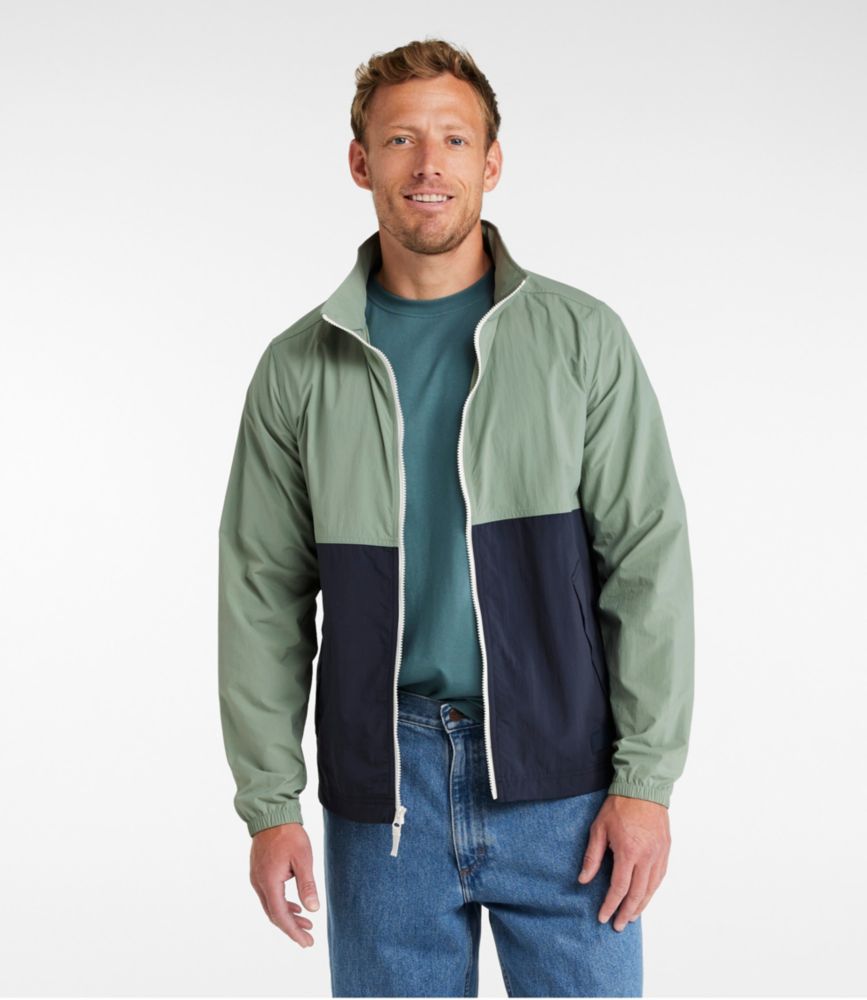 Men's Light and Airy Windbreaker, Faded Sage/Carbon Navy, small image number 2
