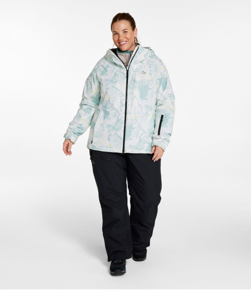 Women's Wildcat Waterproof Ski Jacket, Print, Deep Glacier Blue Marble, small image number 4