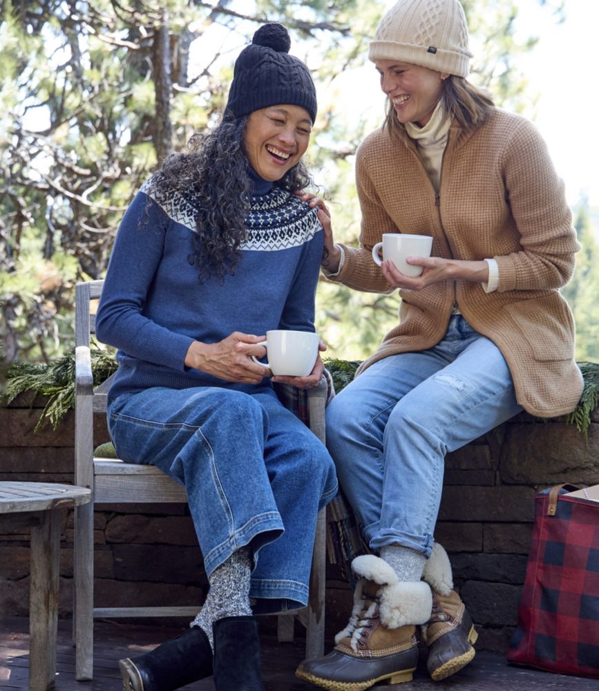 Women's SuperSoft Waffle Sweater, Coatigan, Honey Brown Heather, small image number 6