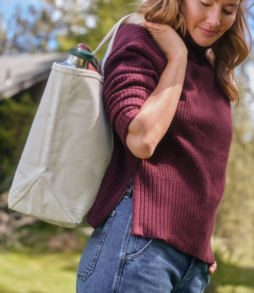 Women's SuperSoft Waffle Sweater, Turtleneck, Blue Aster Heather, small image number 5