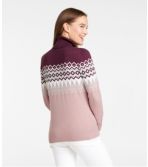 Women's Cotton/Cashmere Sweater, Turtleneck Intarsia