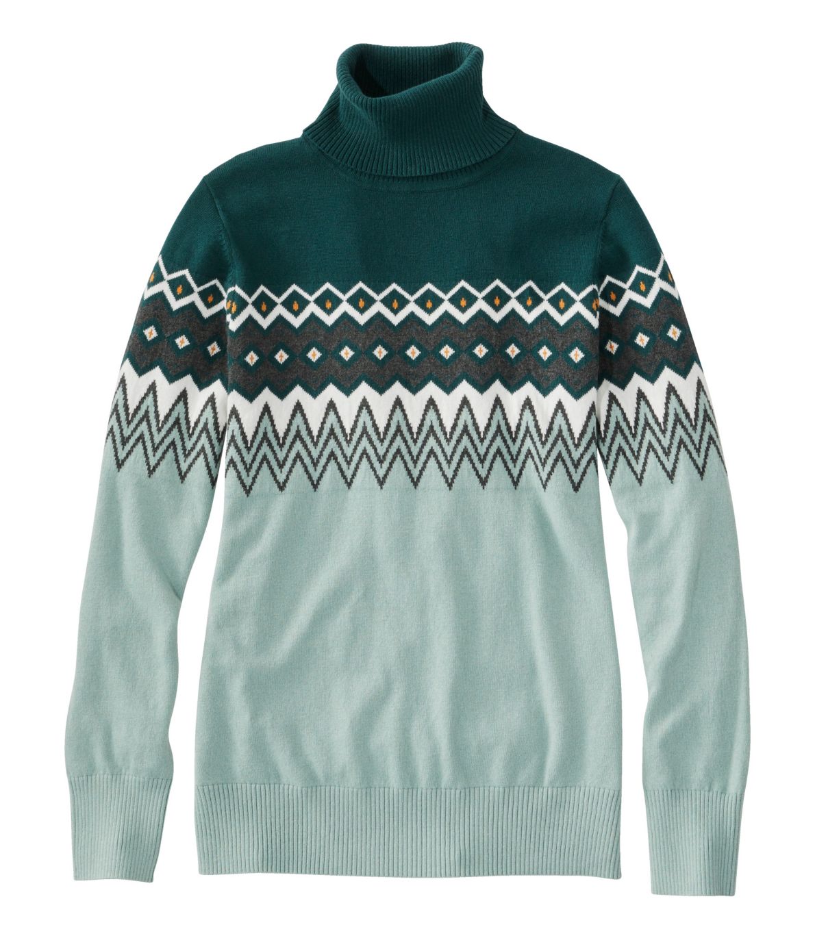Women's Cotton/Cashmere Sweater, Crewneck Intarsia at L.L. Bean