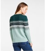 Women's Cotton/Cashmere Sweater, Crewneck Intarsia
