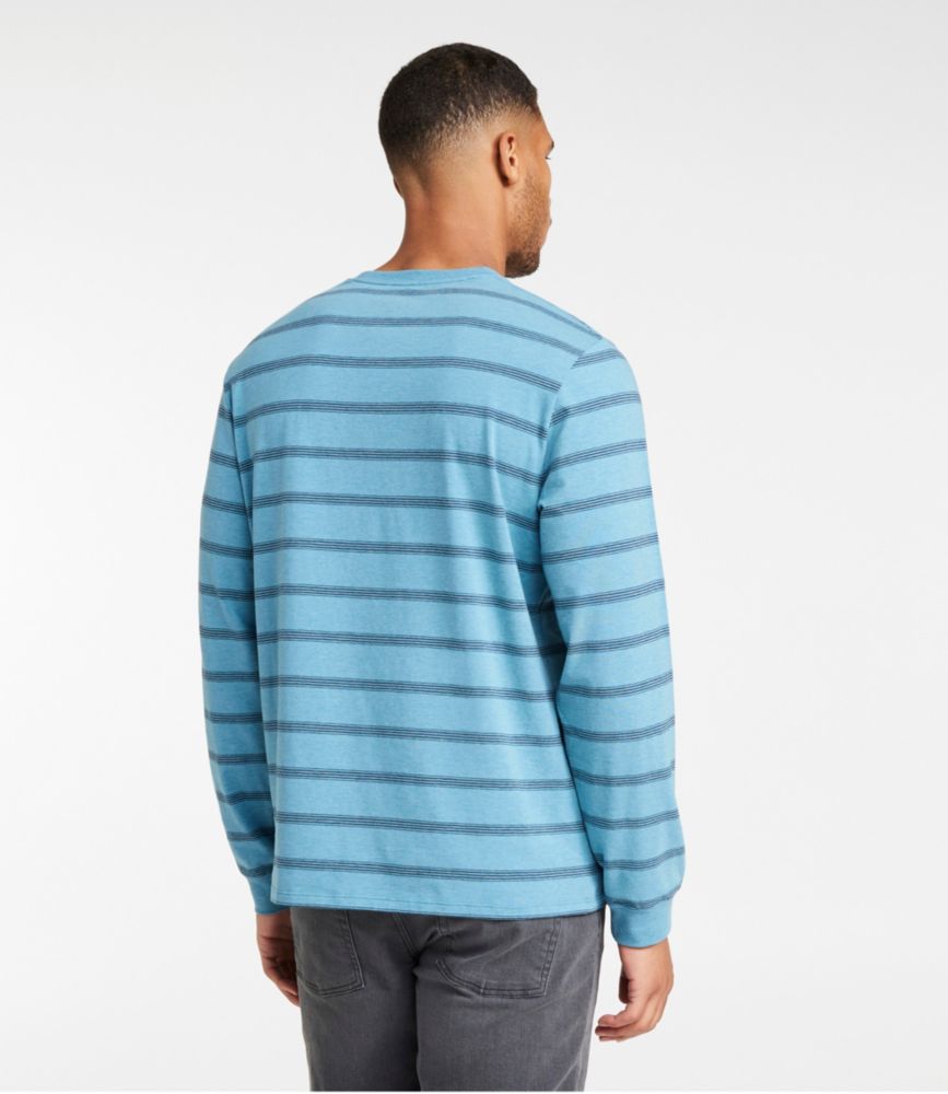 Men's Comfort Stretch Pima Tee Shirt, Long-Sleeve, Stripe, , small image number 3