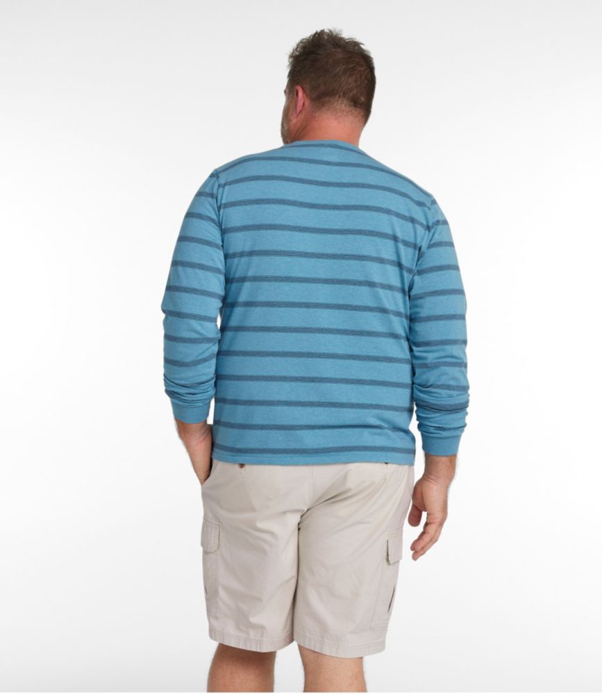 Men's Comfort Stretch Pima Tee Shirt, Long-Sleeve, Stripe, , small image number 5