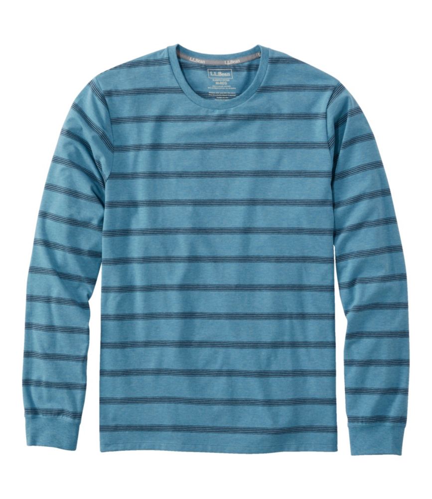 Men's Comfort Stretch Pima Tee Shirt, Long-Sleeve, Stripe | T-Shirts