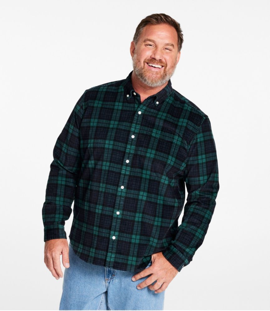 Men's Comfort Stretch Corduroy Shirt, Long-Sleeve, Traditional Untucked Fit, Print, , small image number 4