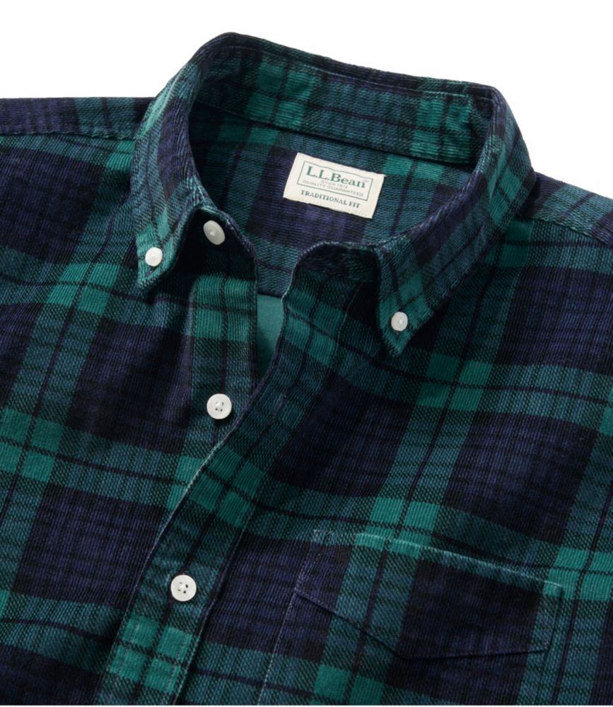 Men's Comfort Stretch Corduroy Shirt, Long-Sleeve, Traditional Untucked Fit, Print, , small image number 6