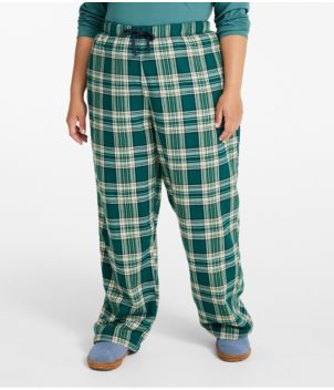 L.L.Bean Flannel Sleep Pants, Plaid Fleece-Lined