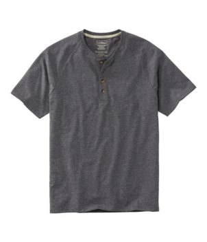 Men's Comfort Stretch Pima Tee Shirt, Short-Sleeve Henley