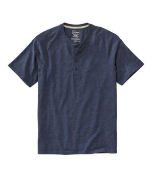 Men's Comfort Stretch Pima Tee Shirt, Short-Sleeve Henley