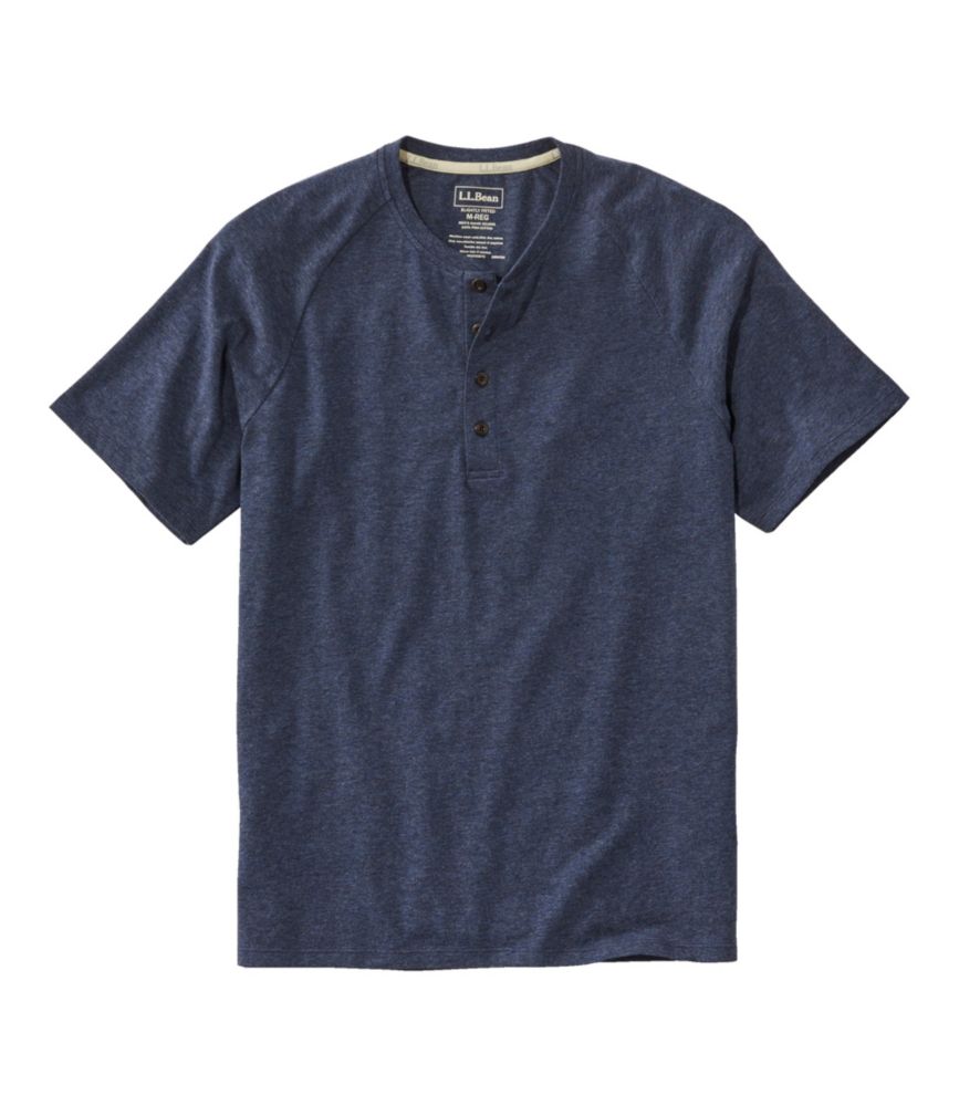 Men's Comfort Stretch Pima Tee Shirt, Short-Sleeve Henley