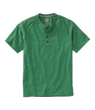 Men's Comfort Stretch Pima Tee Shirt, Short-Sleeve Henley