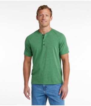 Men's Comfort Stretch Pima Tee Shirt, Short-Sleeve Henley