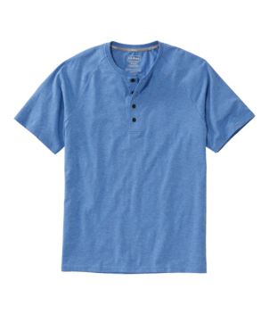 Men's Comfort Stretch Pima Tee Shirt, Short-Sleeve Henley