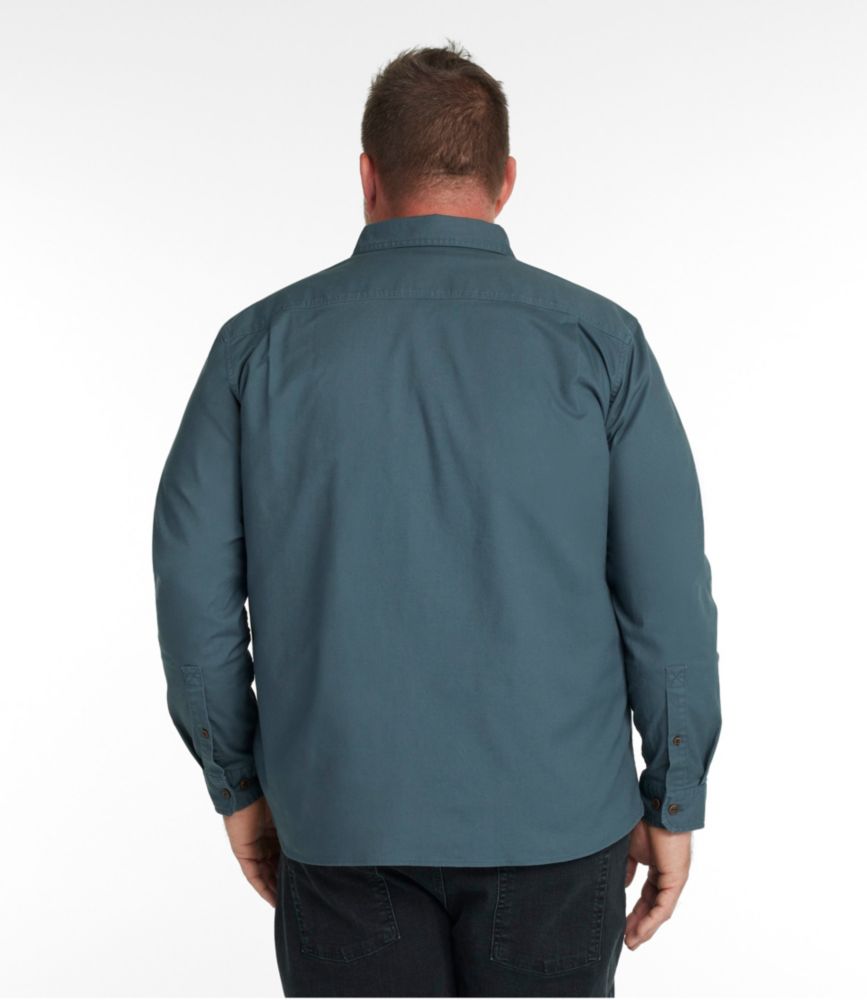 Men's BeanFlex® Twill Shirt, Slightly Fitted Untucked Fit, Long-Sleeve, Carbon Navy, small image number 5