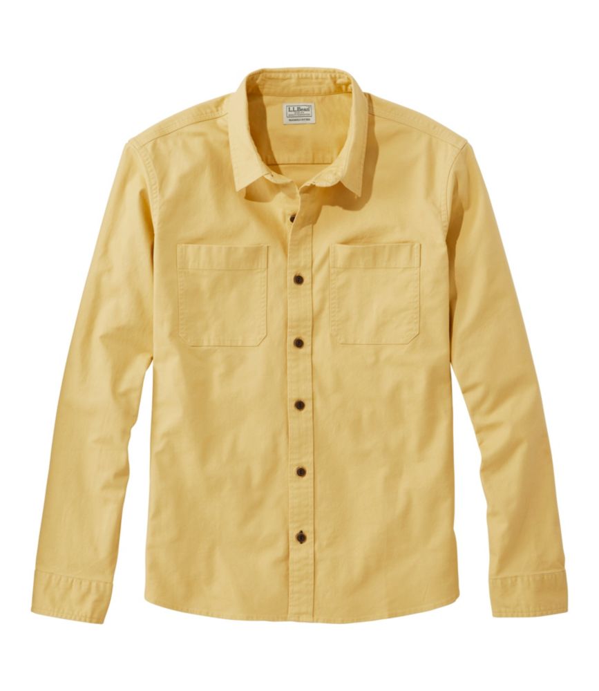 Men's BeanFlex® Twill Shirt, Slightly Fitted Untucked Fit, Long-Sleeve, Buff Yellow, small image number 1