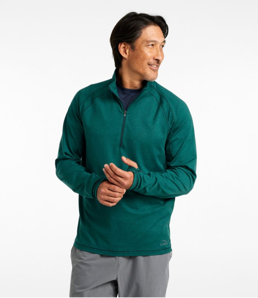 Men's VentureSoft Pullover, Quarter-Zip, Teak Marl, small image number 2