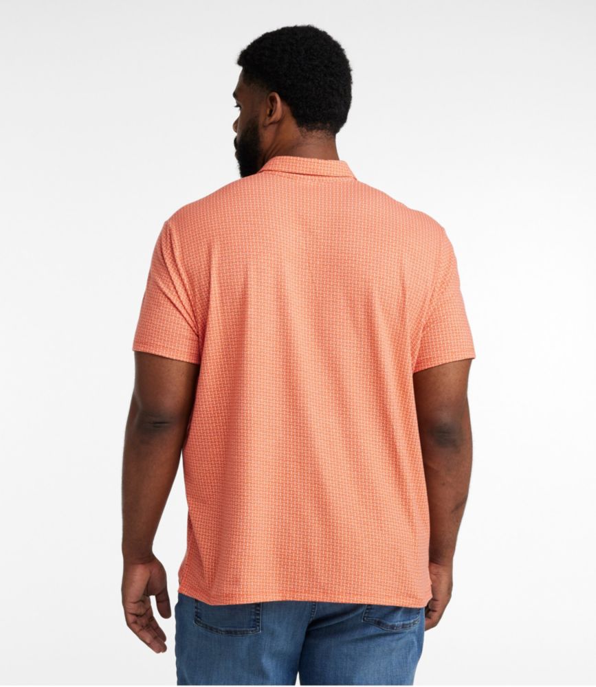 Men's Lakewashed Performance Polo, Short-Sleeve, Print, Faded Orange Geo, small image number 5