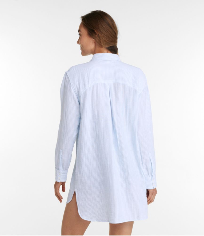 Women's Cloud Gauze Cover-Up Shirt, Stripe, Lake Micro Stripe, small image number 3