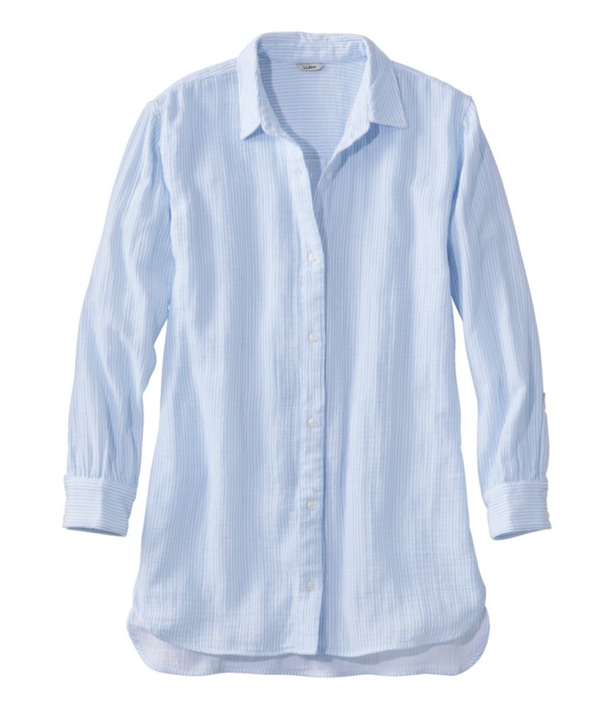 Women's Cloud Gauze Cover-Up Shirt, Stripe, Lake Micro Stripe, small image number 1