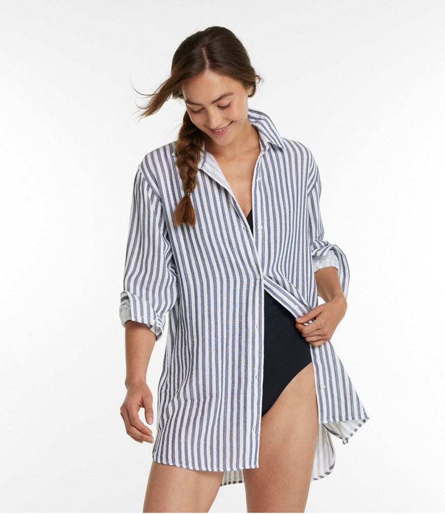 Women's Cloud Gauze Cover-Up Shirt, Stripe