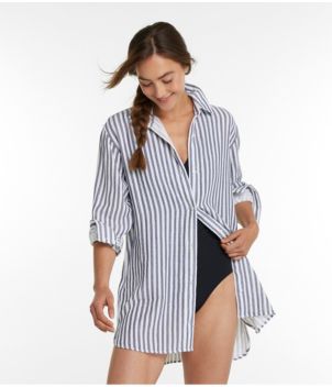 Women's Cloud Gauze Cover-Up Shirt, Stripe