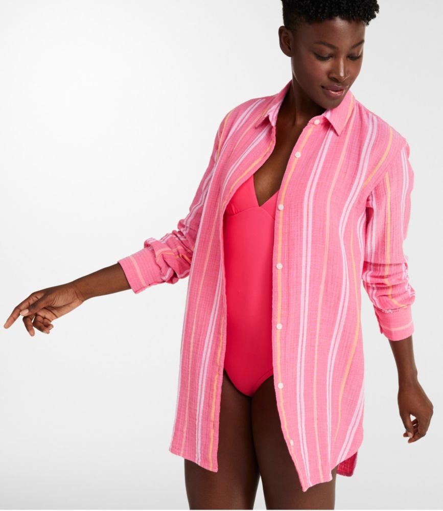 Women's Cloud Gauze Cover-Up Shirt, Stripe