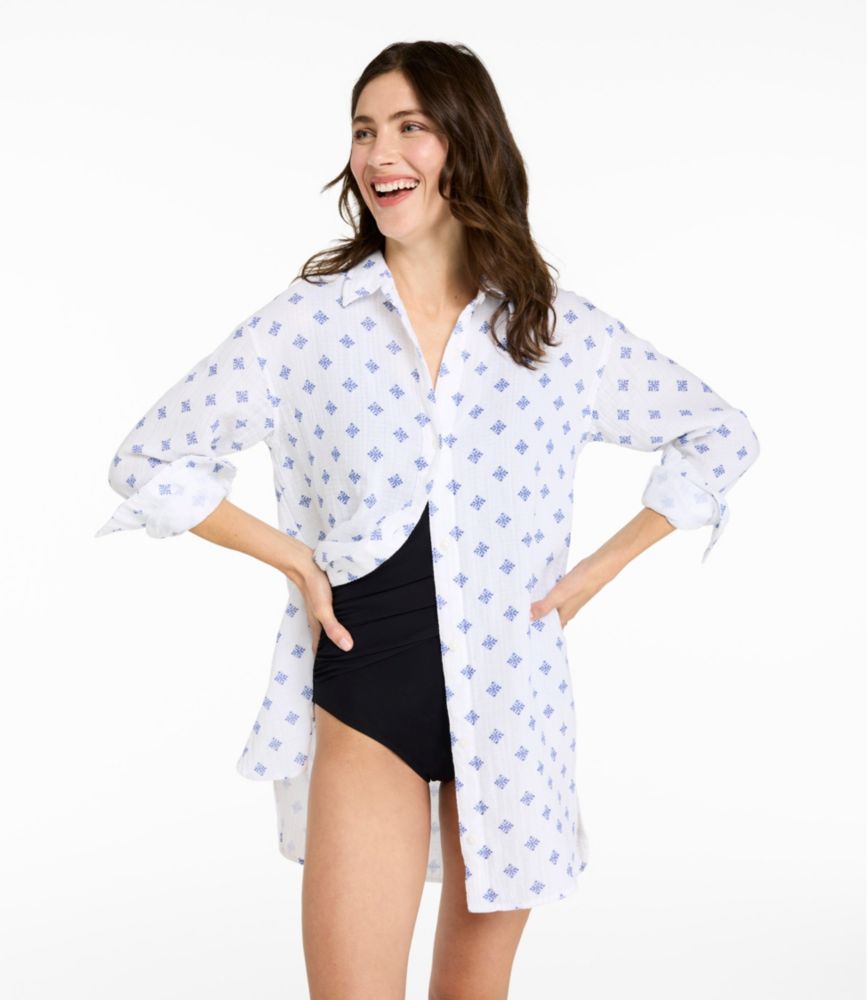 Women's Cloud Gauze Cover-Up Shirt, Stripe