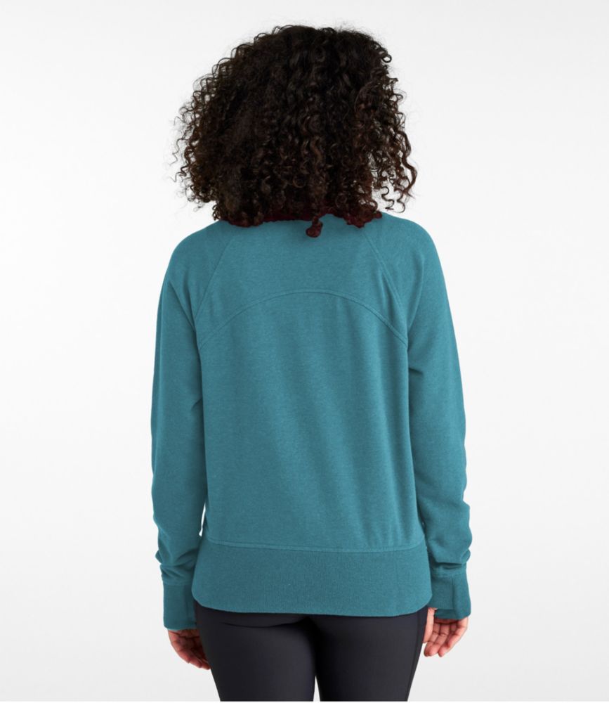 Women's L.L.Bean Cozy Sweatshirt, Full-Zip, Cadet Blue Heather, small image number 3