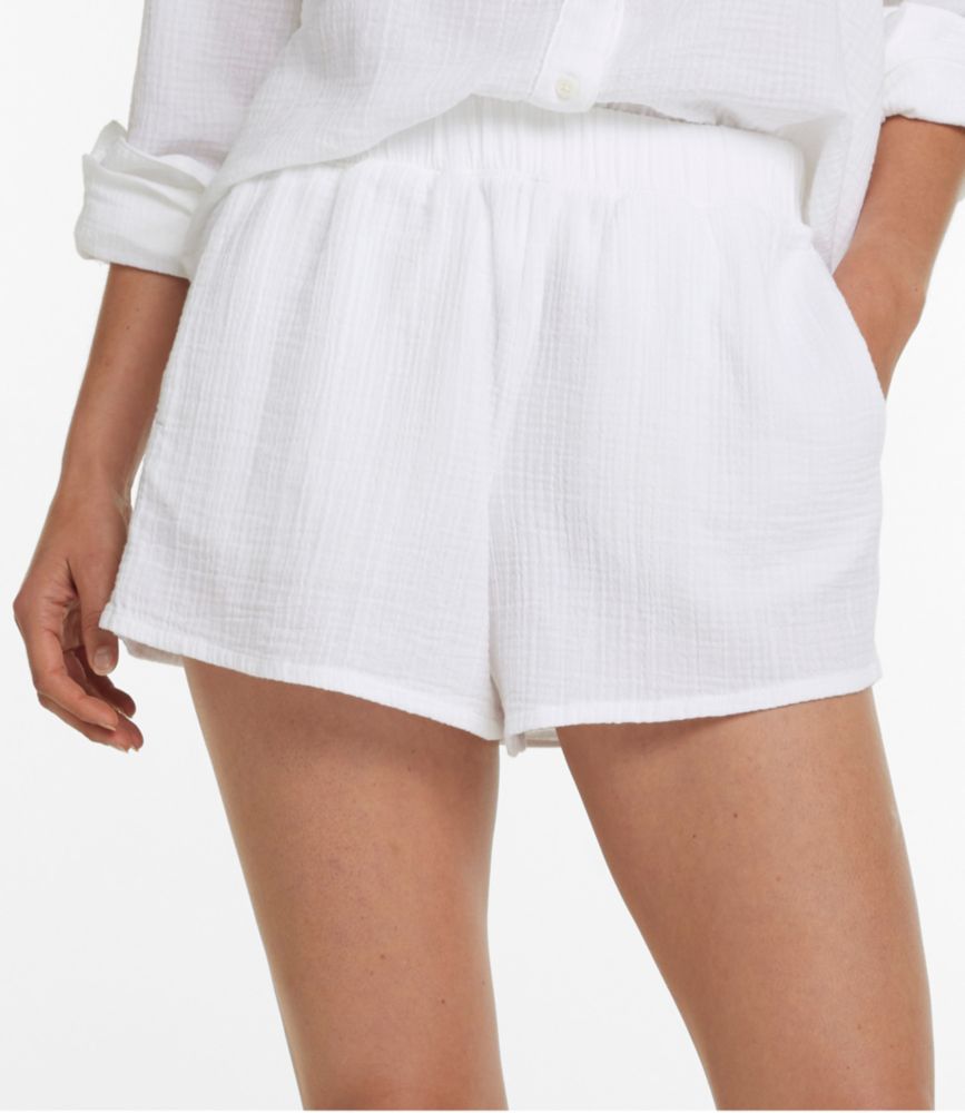 Women's Cloud Gauze Cover-Up Shorts, White, small image number 2