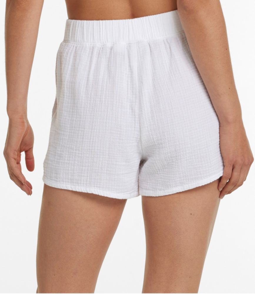 Women's Cloud Gauze Cover-Up Shorts, White, small image number 3