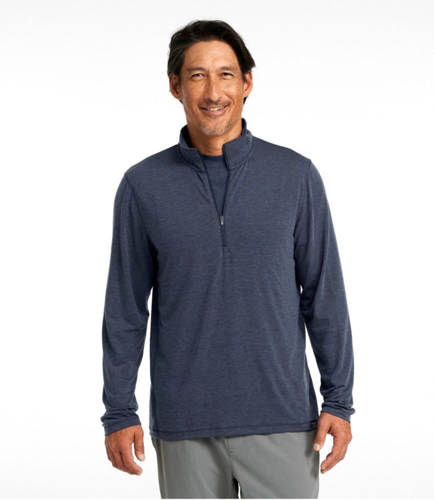 Men's Everyday SunSmart® Tee, Long-Sleeve Quarter-Zip, Sea Green, small image number 2