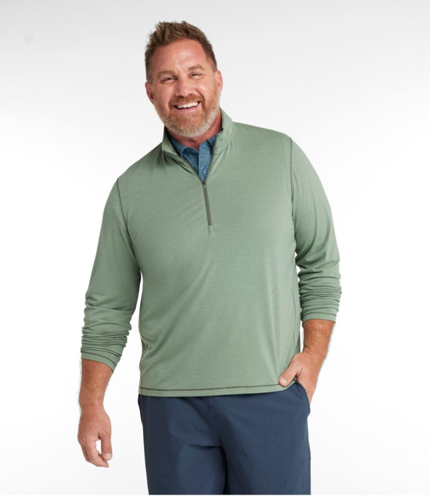 Men's Everyday SunSmart® Tee, Long-Sleeve Quarter-Zip, Sea Green, small image number 4