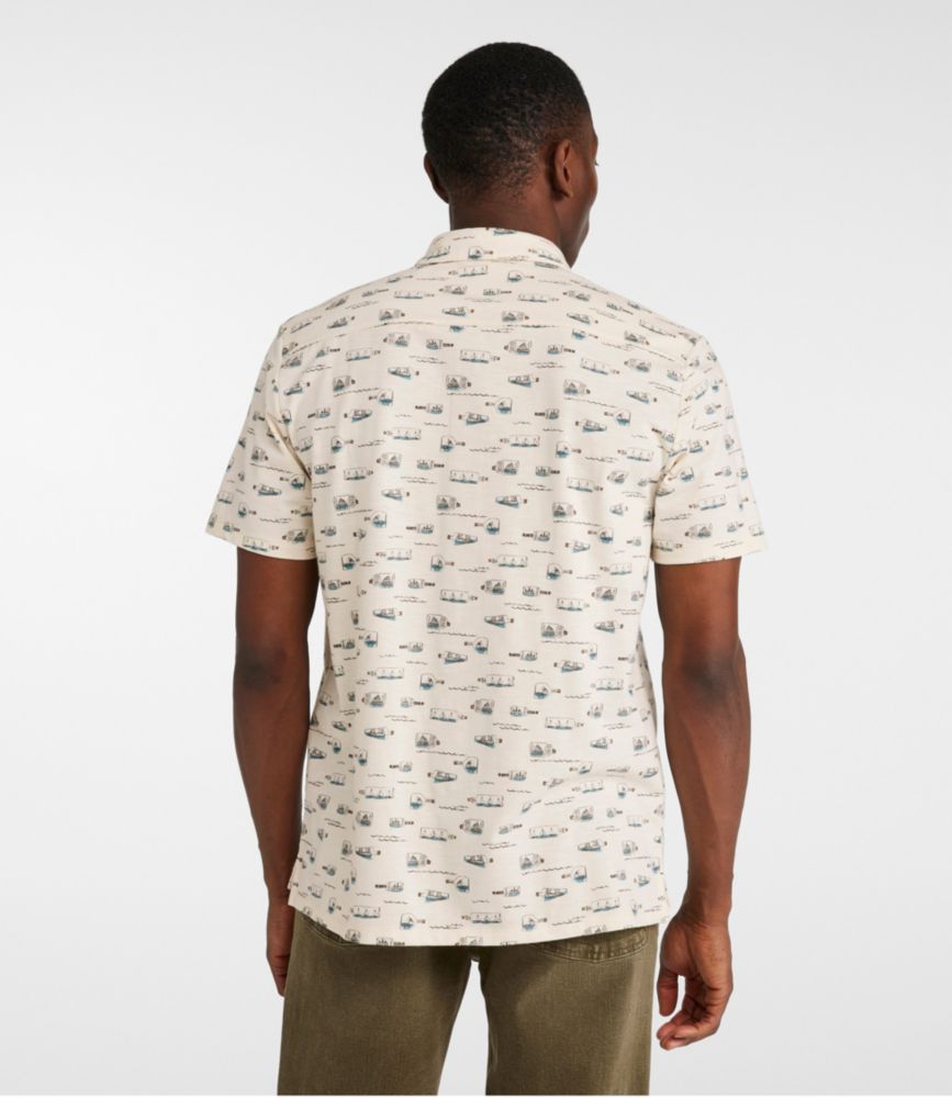 Men's Lakewashed Performance Shirts, Button-Front Shirt, Short-Sleeve, Print, Foggy Blue Bottles, small image number 3