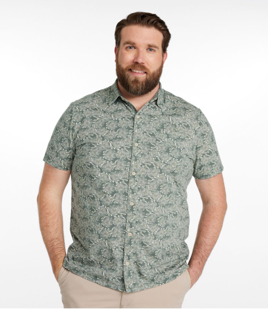 Men's Lakewashed Performance Shirts, Button-Front Shirt, Short-Sleeve, Print, Foggy Blue Bottles, small image number 4