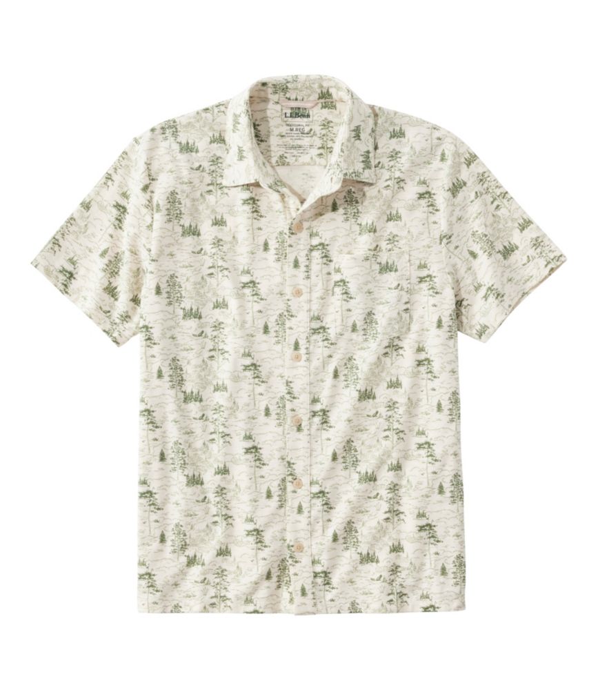 Men's Lakewashed Performance Shirts, Button-Front Shirt, Short-Sleeve, Print